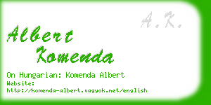 albert komenda business card